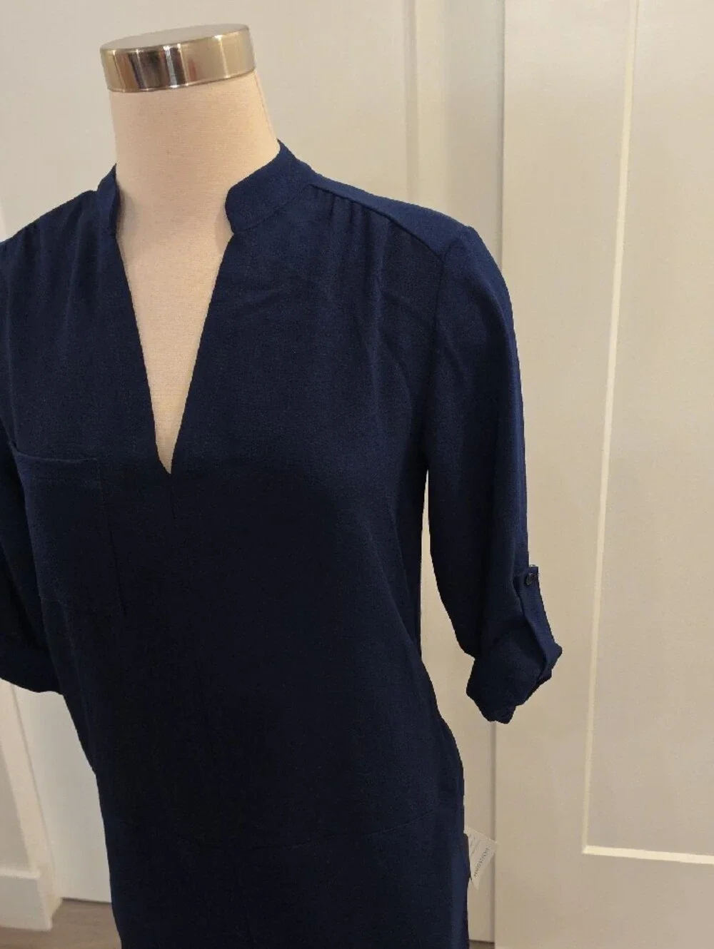 Lush women’s Navy V-Neck Shift Mini Dress size XS new with tags